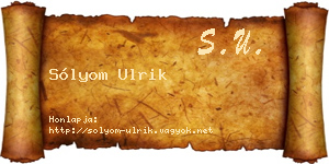 Sólyom Ulrik névjegykártya